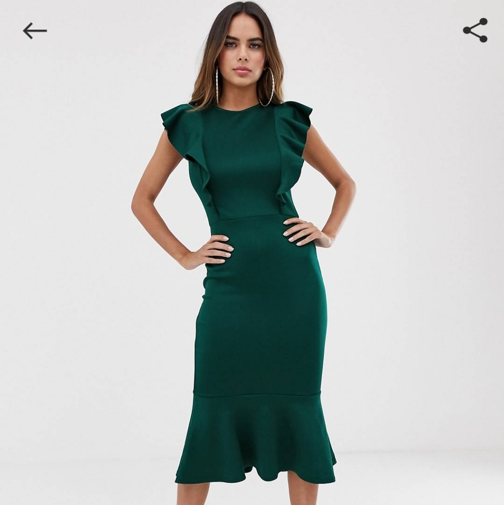 Emerald Green Midi Dress